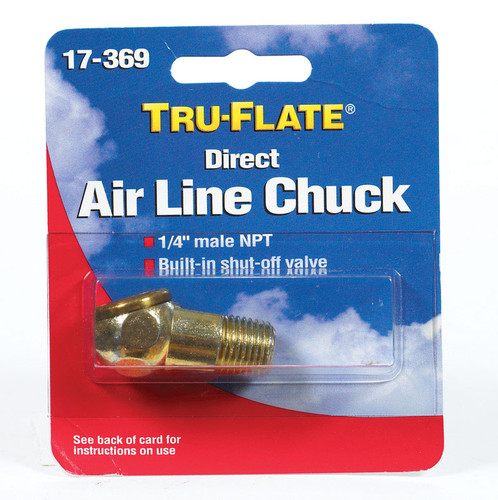 Tru-Flate - TRFL17369 - Brass Air Line Chuck 1/4 in. Male 1 pc