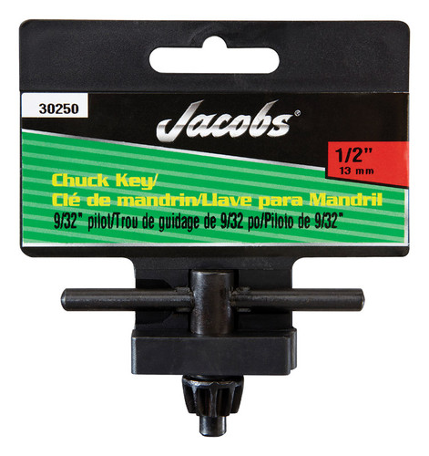 Jacobs - 30250 - 1/2 in. X 9/32 in. KK Chuck Key T-Handle Steel 1 pc