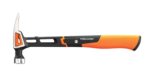 Fiskars - 750200-1002 - 16 oz Smooth Face Curved Claw Hammer 8.13 in. Steel Handle