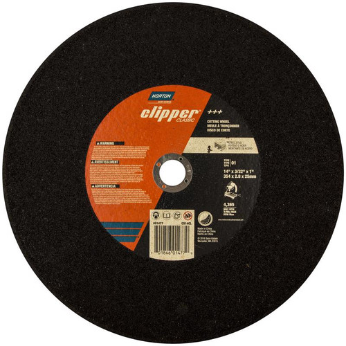 Norton - 70184601477 - Clipper 14 in. D X 1 in. Aluminum Oxide Classic Cut-Off Wheel 1 pk
