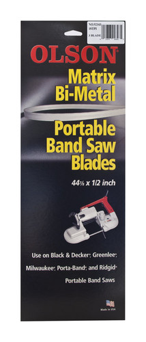 Olson - BM92343 - 44.9 in. L X 0.5 in. W Bi-Metal Portable Band Saw Blade 18 TPI Regular teeth 1 pk