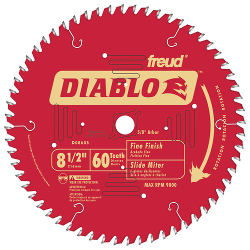 Diablo - D0860S - 8-1/2 in. D X 5/8 in. TiCo Hi-Density Carbide Miter Saw Blade 60 teeth 1 pc