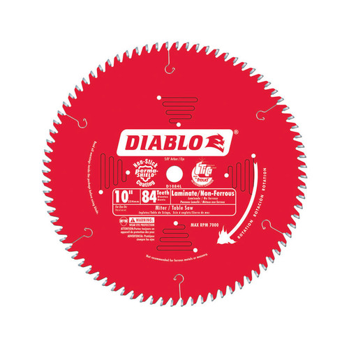 Diablo - D1084L - 10 in. D X 5/8 in. TiCo Hi-Density Carbide Metal and Laminate Blade 84 teeth