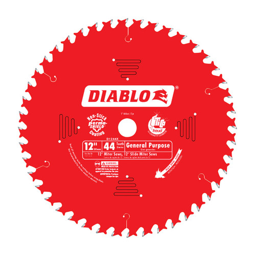 Diablo - D1244X - 12 in. D X 1 in. Carbide Circular Saw Blade 44 teeth 1 pk