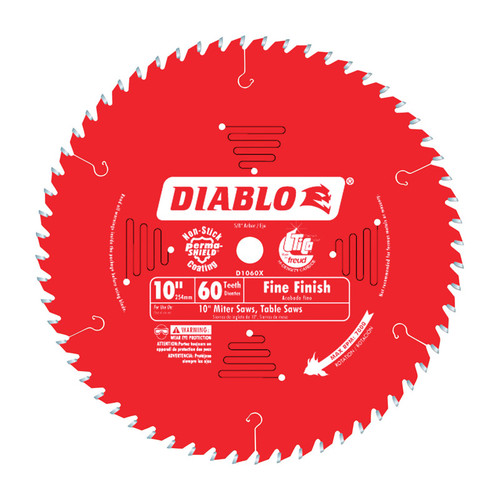 Diablo - D1060X - 10 in. D X 5/8 in. Carbide Circular Saw Blade 60 teeth 1 pk