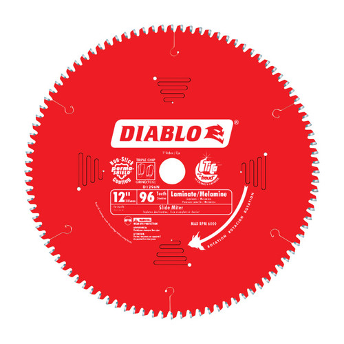 Diablo - D1296N - 12 in. D X 1 in. Carbide Circular Saw Blade 96 teeth 1 pk