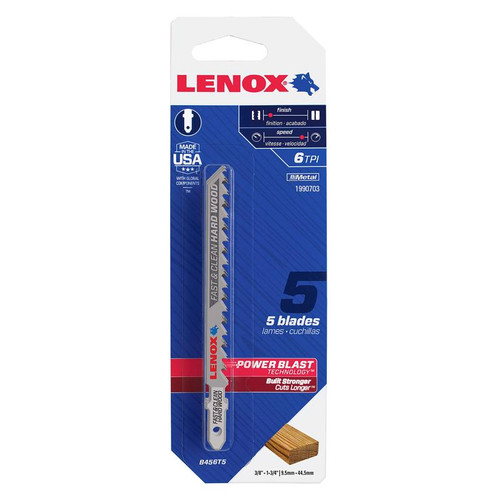 Lenox - 1990703 - 4 in. Bi-Metal T-Shank Jig Saw Blade 6 TPI 5 pk