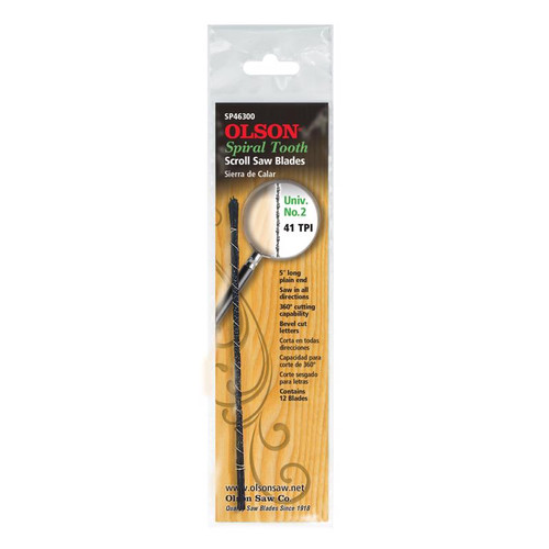 Olson - SP46300 - 5 in. Carbon Steel Scroll Saw Blade 41 TPI 1 pk