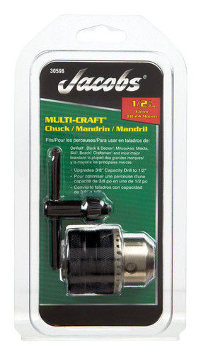 Jacobs - 30598 - 1/2 in. in. Drill Chuck 1/2 in. 3-Flat Shank 1 pc