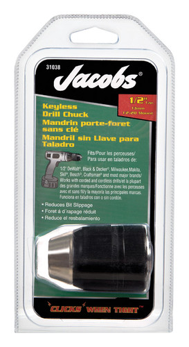 Jacobs - 31038 - 1/2 in. in. Keyless Drill Chuck 1/2 in. 3-Flat Shank - 1/Pc