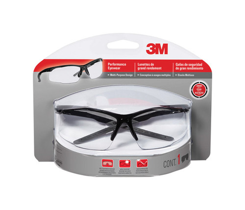 3M - 47070H1-DC - Anti-Fog Safety Glasses Clear Lens Black Frame 1 pc