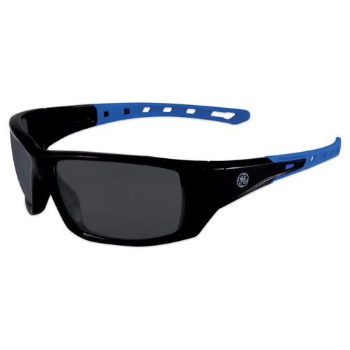 GE - GE104SAF - 04 Series Anti-Fog Impact-Resistant Safety Glasses Smoke Lens Black/Blue Frame 1 pk