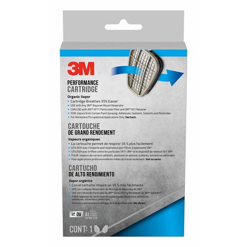 3M - 6001P1-DC - KN95 Sanding and Lead Paint Removal Replacement Cartridge 6000 Gray 1 pair