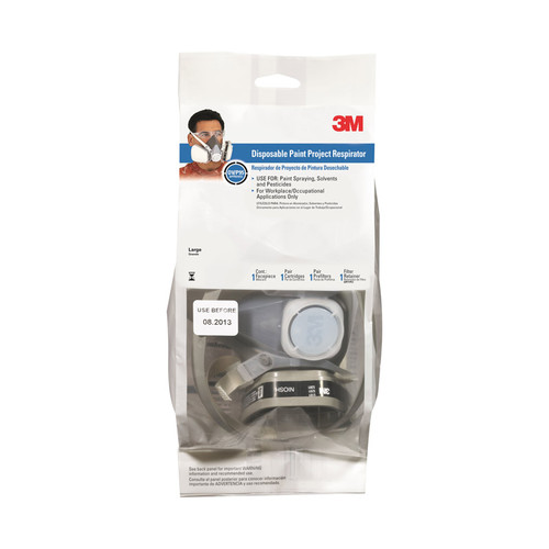 3M - 53P71P1-C - P95 Paint Spray and Pesticide Cup Disposable Respirator Gray L 1 pc