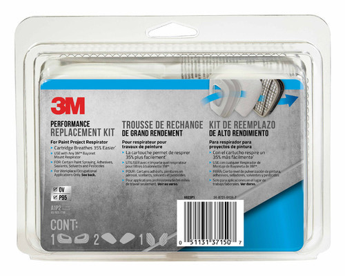 3M - 6023P1-DC - P95 Paint Project Respirator Supply Kit 6000 & 7000 Gray 8 pc