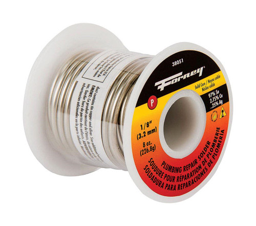 Forney - 38051 - 8 oz Lead-Free Plumbing Wire Solder 1/8 in. D Tin/Copper/Silver 1 pc