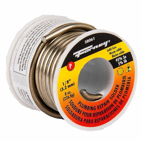 Forney - 38061 - 8 oz Lead-Free Solid Wire Solder 0.13 in. D Tin/Antimony 95/5 1 pc