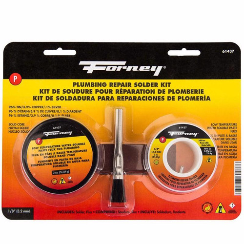 Forney - 61437 - 3 oz Lead-Free Plumbing Solder Kit 0.13 in. D Tin/Copper/Silver 96/3.9/0.1 3 pc