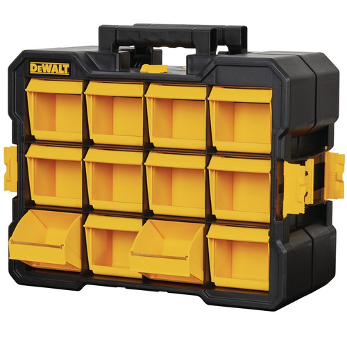 DeWalt - DWST14121 - 4.2 in. W X 13.5 in. H Flip Bin Storage Organizer Plastic 12 compartments Yellow