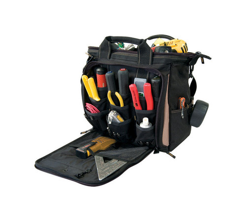 CLC - 1537 - 7 in. W X 13 in. H Polyester Tool Carrier 30 pocket Black/Tan 1 pc