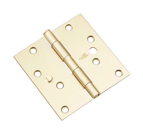National Hardware - N830-403 - 4 in. L Satin Brass Door Hinge 3 pk
