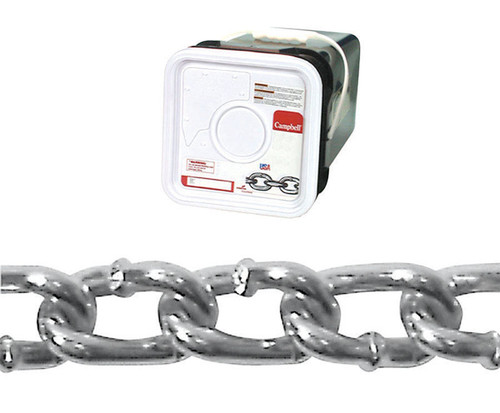 Campbell - 0322026 - No. 2/0 Twist Link Carbon Steel Machine Chain 3/16 in. D X 175 ft. L