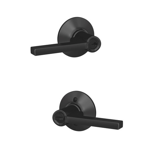 Schlage - F51A G LAT 622 - Latitude Matte Black Entry Lever 1-3/4 in.
