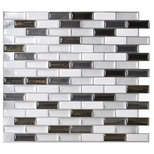 Smart Tiles - SM1030-4 - 9.1 in. W X 10.2 in. L Mosaic Vinyl Adhesive Wall Tile 4 pc