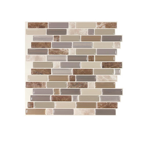 Smart Tiles - SM1097-4 - 9.36 in. W X 9.73 in. L Multicolored Mosaic Vinyl Adhesive Wall Tile 4 pc