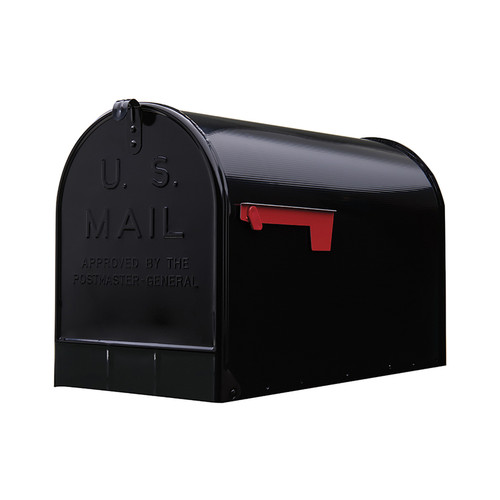 Gibraltar Mailboxes - ST200BAM - Stanley Jumbo Galvanized Steel Post Mount Black Mailbox