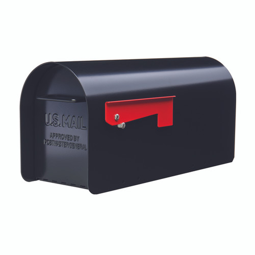 Gibraltar Mailboxes - MB801BAM - Ironside Contemporary Galvanized Steel Post Mount Black Mailbox