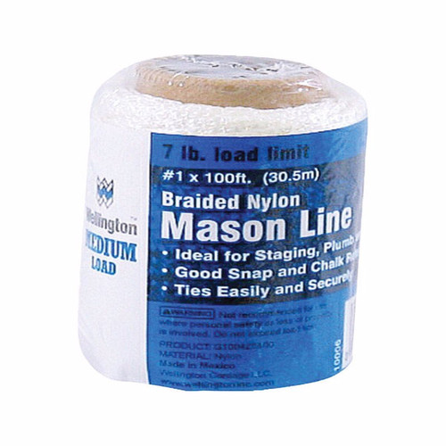 Wellington - G1004Z0100 - 100 ft. L White Braided Nylon Mason Line