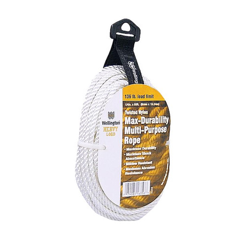Wellington - N1816F0050 - 1/4 in. D X 50 ft. L White Twisted Nylon Rope