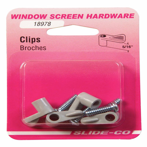 Prime-Line - L 5829 - Gray Plastic Screen Clip For 5/16 inch 4 pk