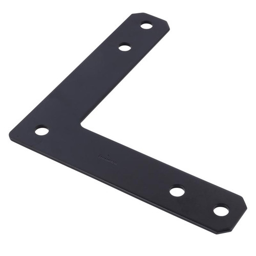 Hampton - 02-3411-405 - 12 in. H X 12 in. W X 3/16 in. D Black Steel Corner Plate