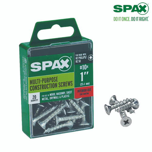 Spax - 4101010500252 - No. 10 Label X 1 in. L Phillips/Square Flat Head Multi-Purpose Screws 20 pk