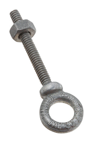 National Hardware - N245-076 - 1/4 in. X 3 in. L Galvanized Forged Steel Eyebolt Nut Included