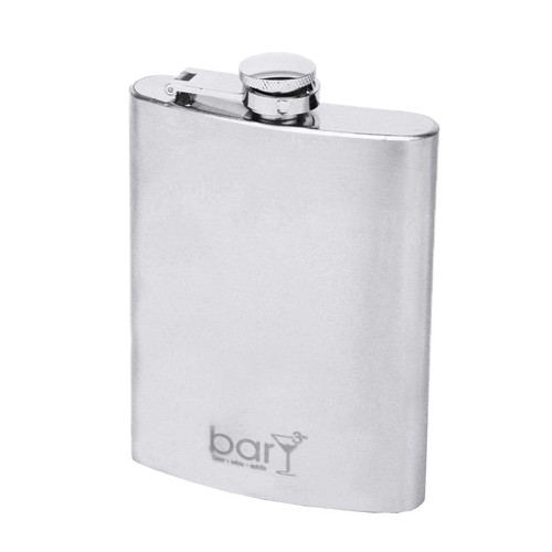 BarY3 - BAR-0137 - 8 oz Silver Stainless Steel Flask