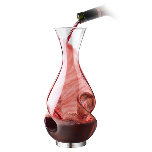 Final Touch - WDA650 - 25.4 oz Clear Glass/Stainless Steel Aerating Wine Pourer