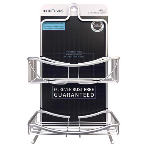 Better Living - 13631 - Venus 19.5 in. H X 4.5 in. W X 11 in. L Gray Shower Caddy