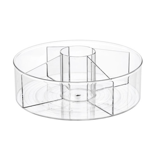 InterDesign - 3850 - Clear Divided Kitchen Bin 4.5 in. H X 11.5 in. W X 11.5 in. D