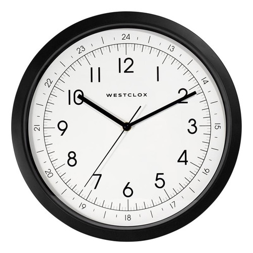 Westclox - 32067 - 13.75 in. L X 13.75 in. W Indoor Analog Wall Clock Plastic Black/White
