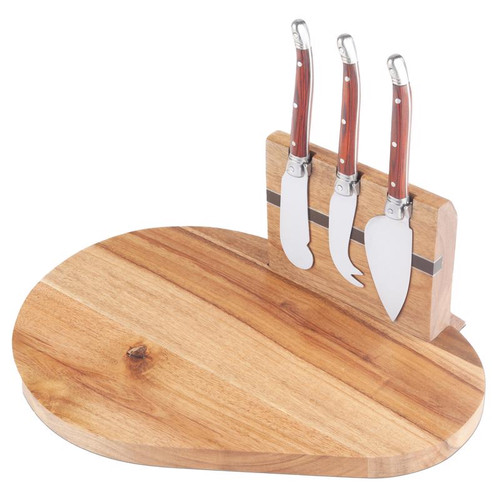 Final Touch - CE40405 - 10 in. L X 7.3 in. W X 0.5 in. Wood Cheese Board with Slicer