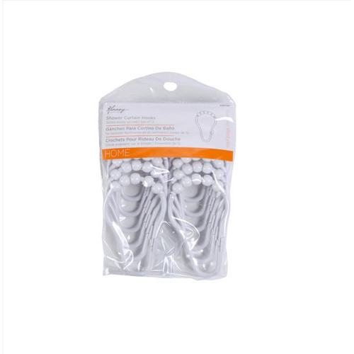 Kenney - KN67140V1 - White Plastic Shower Curtain Rings 12 pk