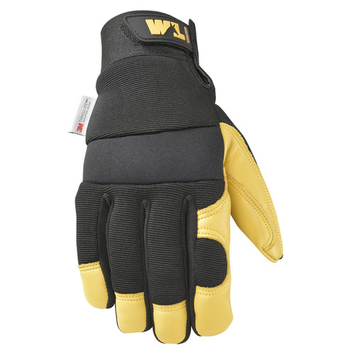 Wells Lamont - 3233XL - Men's Saddletan Grain Winter Work Gloves Black/Yellow XL 1 pair