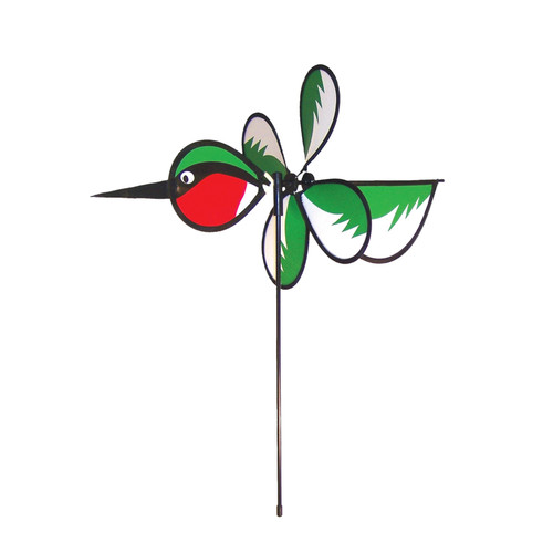 In The Breeze - 2811 - Multicolored Nylon 23 in. H Hummingbird Garden Stake Spinner