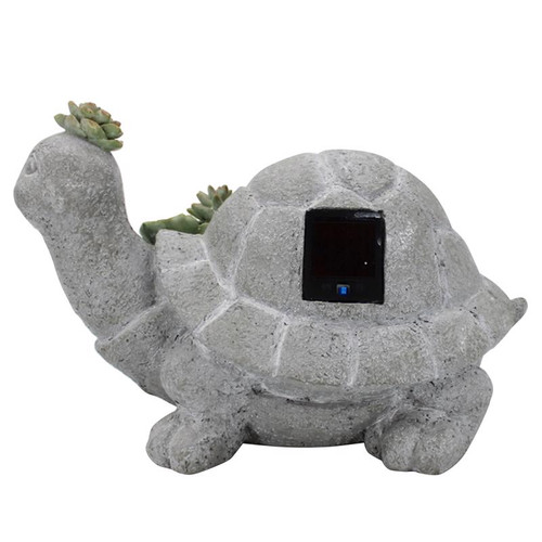 Infinity - 001-2050009A - Resin/Stone Gray 7 in. Turtle Garden Statue