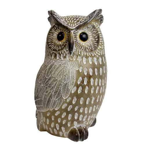 Exhart - 16905 - Resin Multi-color 35 in. Carved Owl Garden Statue