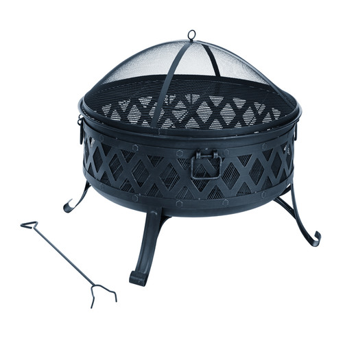 Living Accents - SRFP11222 - 35.47 in. W Steel Lattice Round Wood Fire Pit
