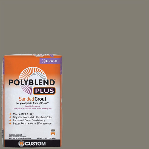 Custom Building Products - PBPG0925 - Polyblend Plus Indoor and Outdoor Natural Gray Sanded Grout 25 lb